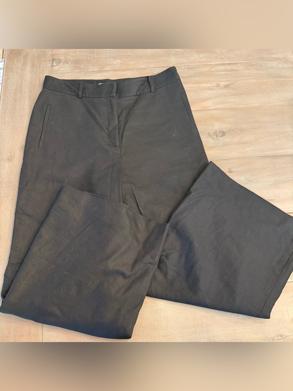 Antonio Melani Trousers Black Women’s Wide Leg Linen Blend Sz 12 Preowned